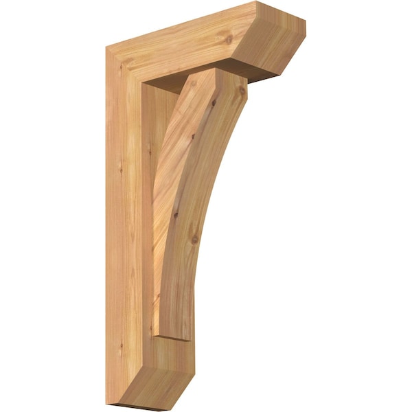 Ekena Millwork Thorton Slat Smooth Bracket w/ Offset Brace, Western Red Cedar, 5 1/2"W x 14"D x 26"H BKT0604X14X26THR06SWR - main